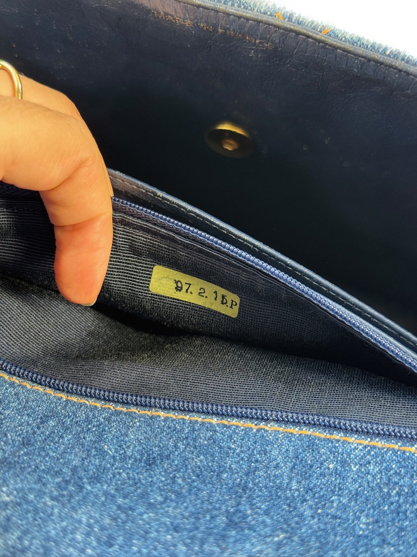 Chanel Vintage 1997 Blue Quilted Denim Medium Classic Kelly Top Handle Flap Bag w 24K Gold Plated Hardware