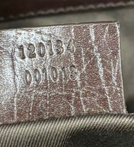 Gucci Vintage Brown GG Monogram Large Horsebit Shoulder Clutch Bag