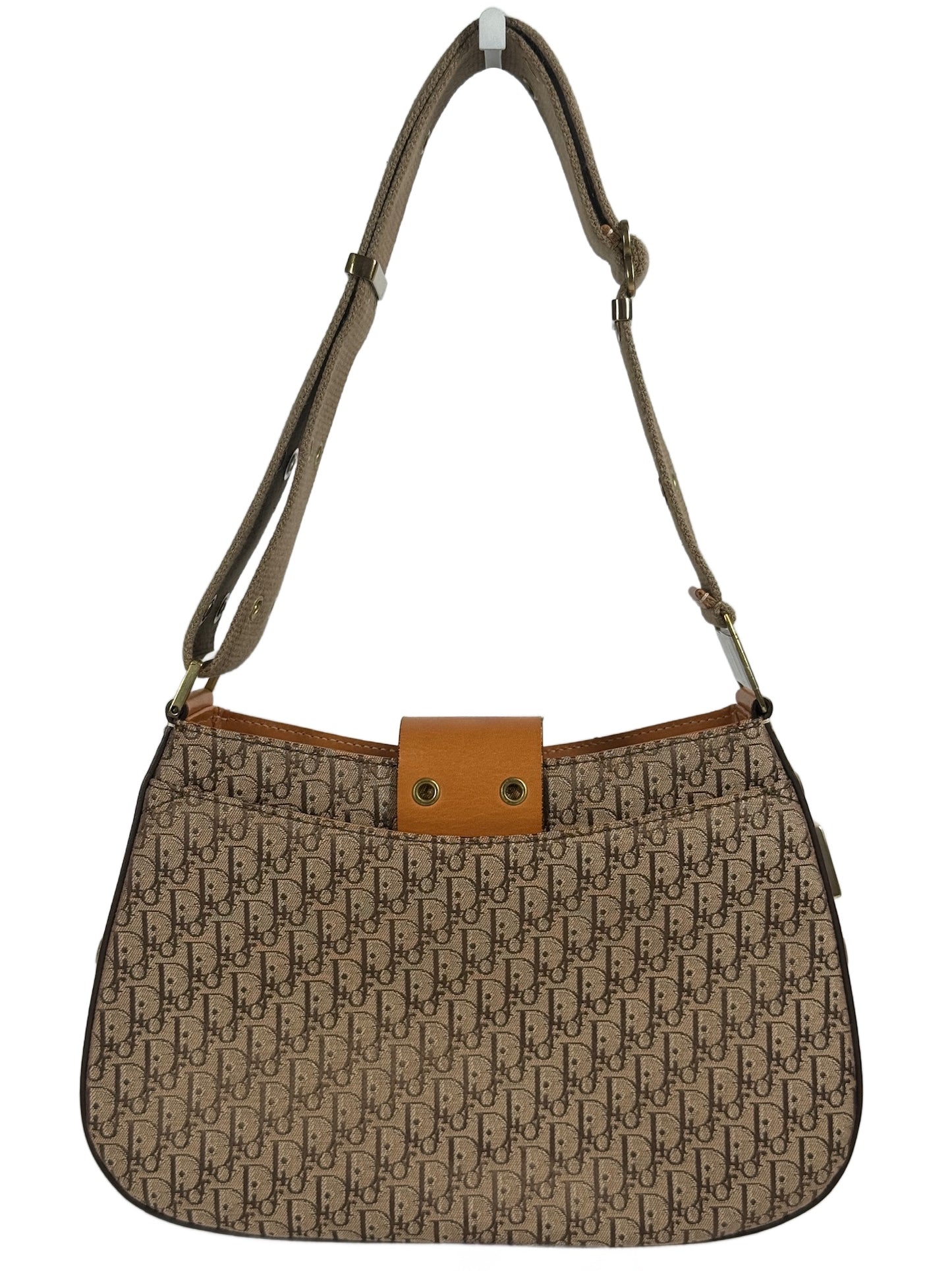 Dior Vintage 2002 Brown Trotter Diorissimo Monogram Canvas Columbus Street Chic Shoulder Bag