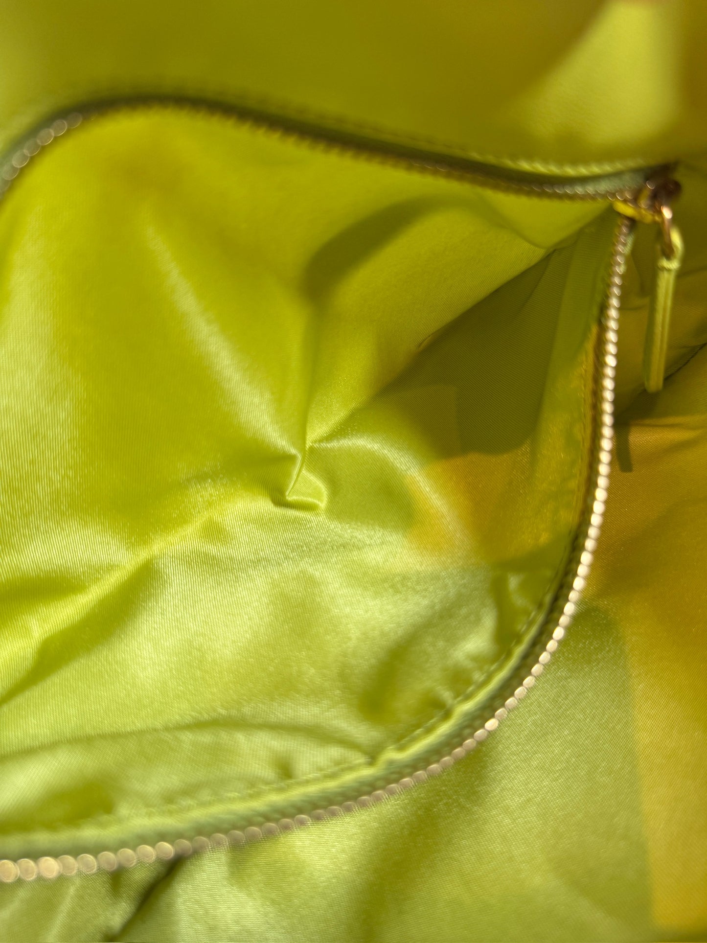Prada Vintage Lime Green Tessuto Nylon Cleo Ring Shoulder Bag