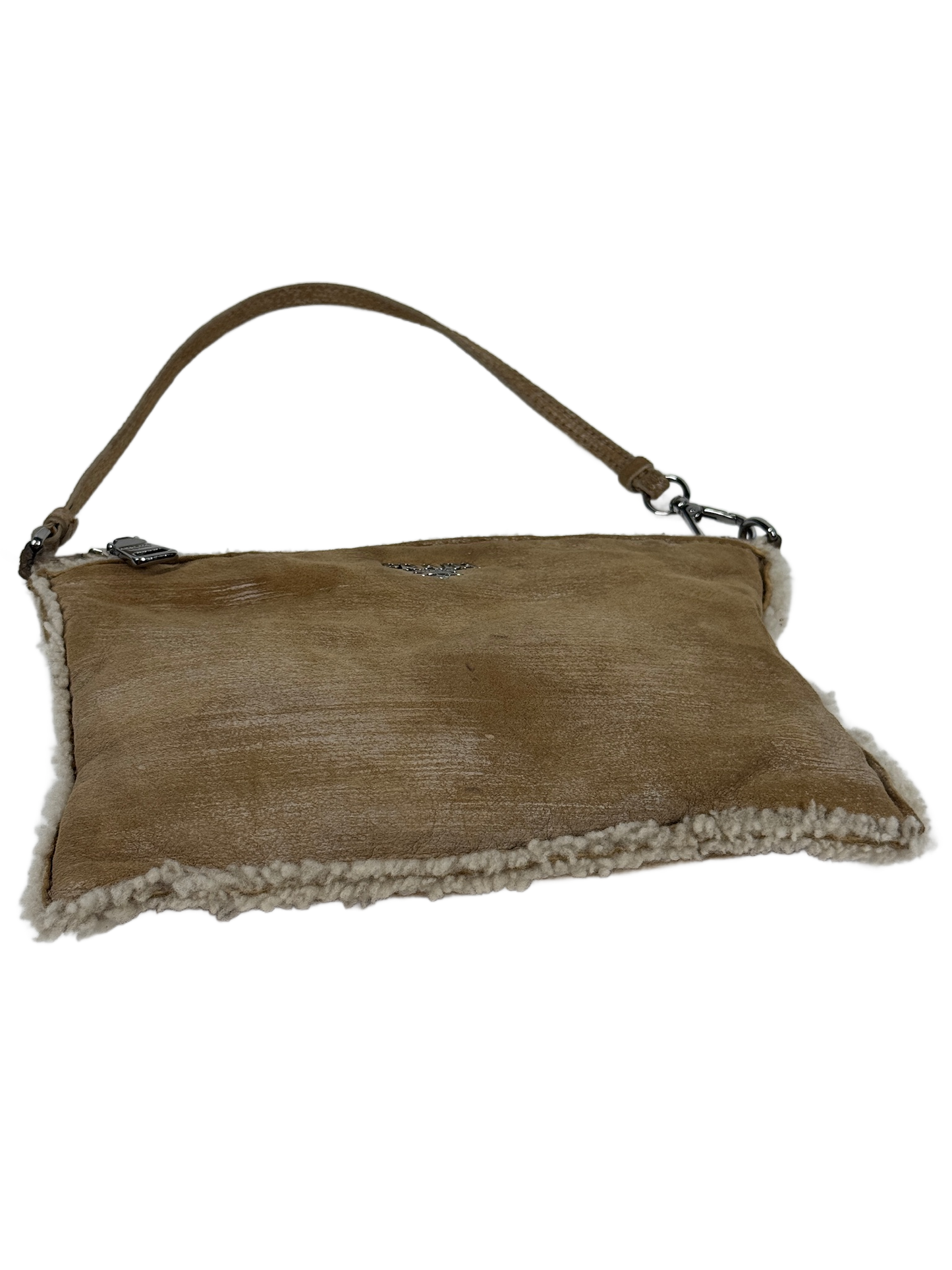 Prada Vintage Beige Sherpa Mini Pochette Bag