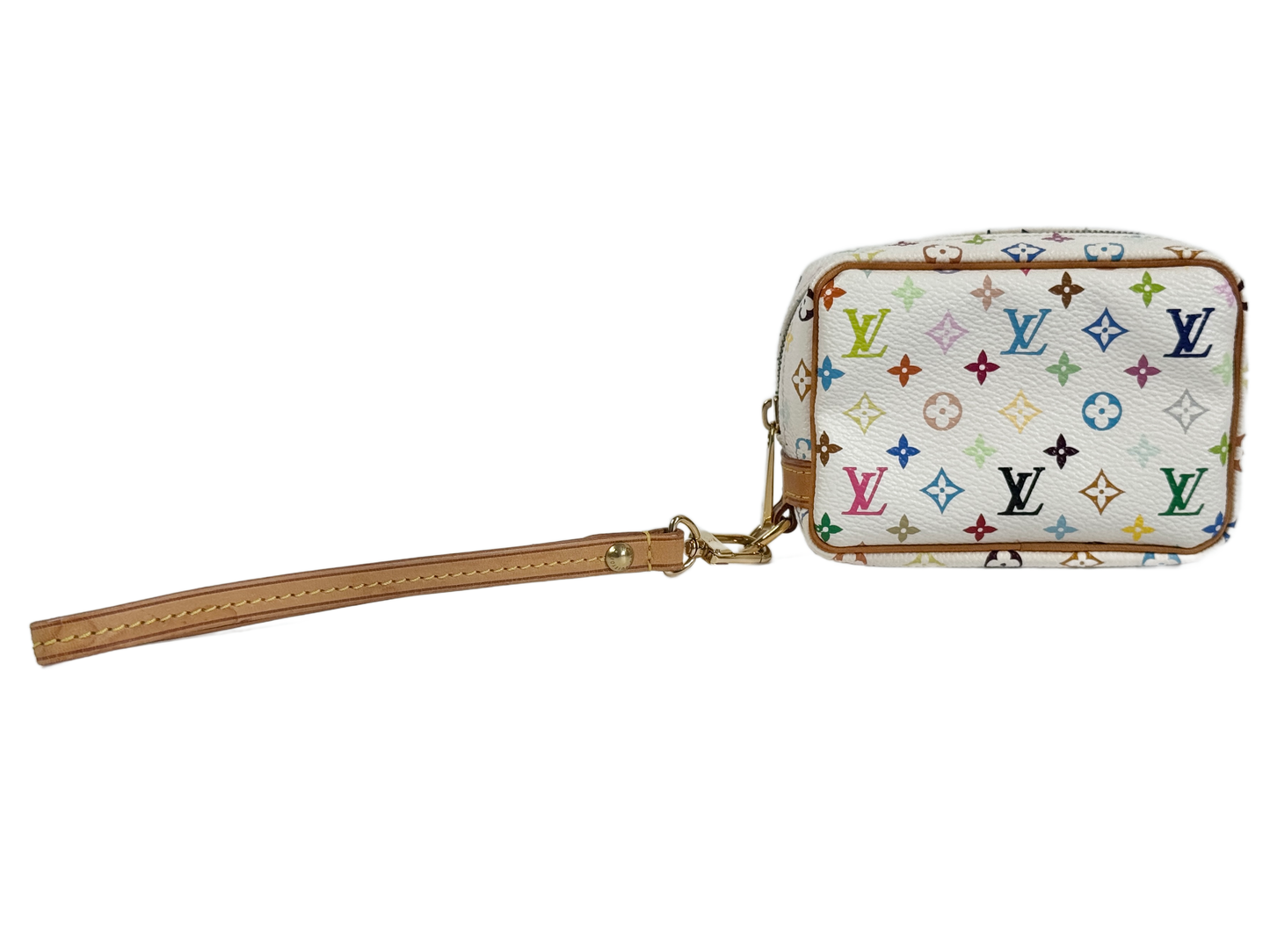 Louis Vuitton Vintage Monogram Multicolor Blanc / White Wapity Wristlet Pouch Bag