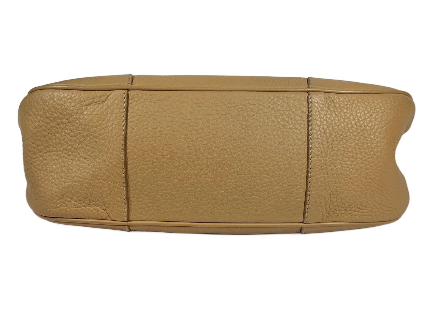 Prada Vintage Beige Pebbled Leather Small Shoulder Bag