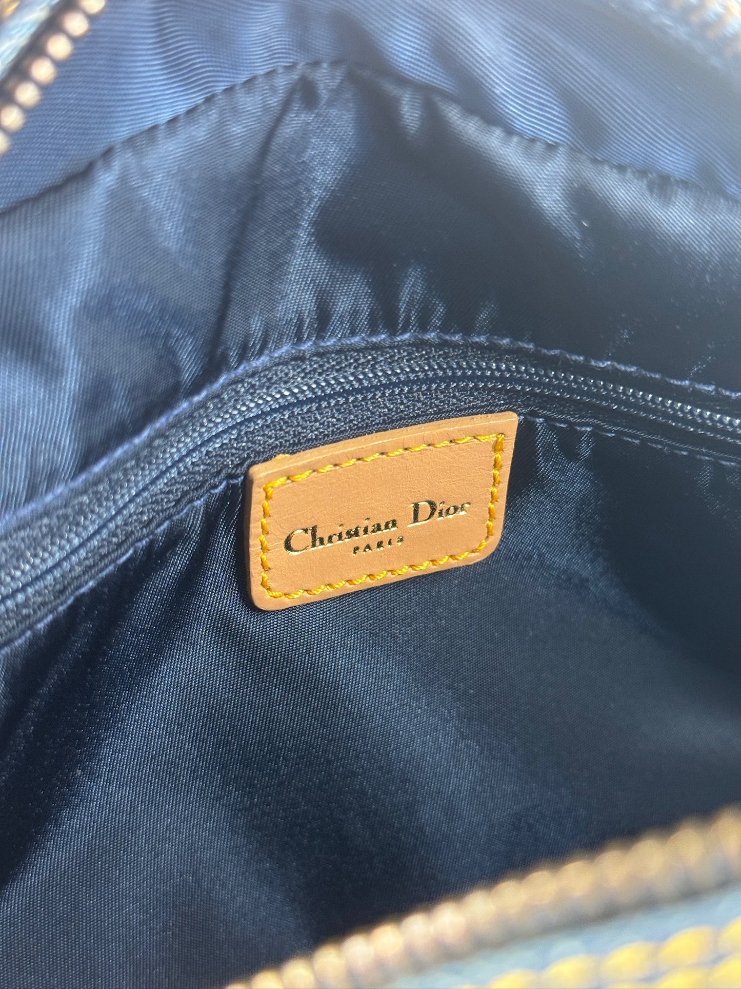 Dior Vintage Blue Denim Top Handle Bag
