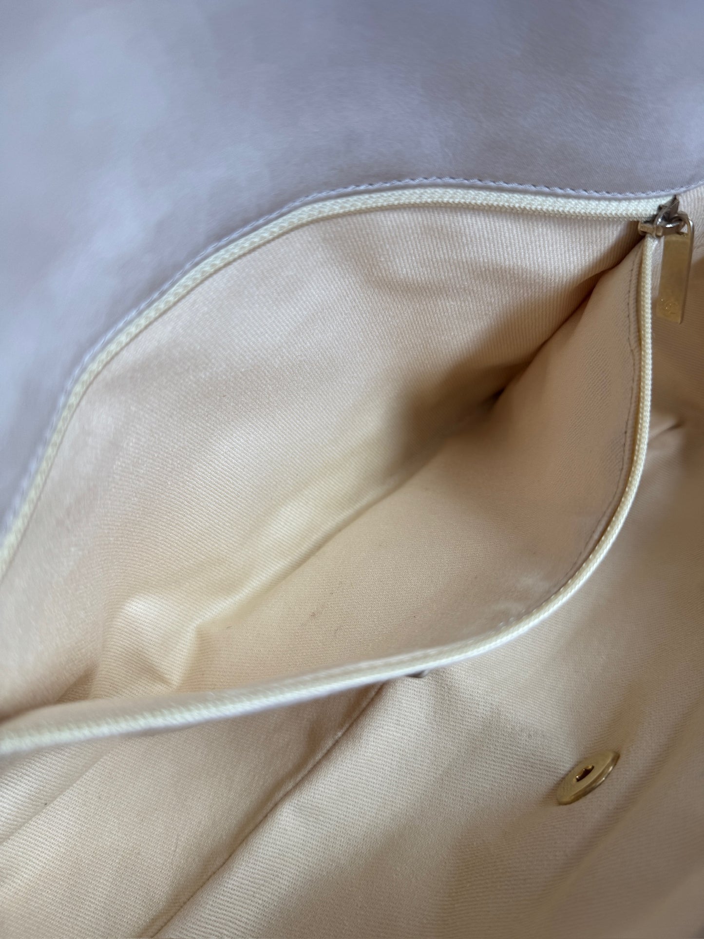 Chanel Iridescent Ivory Quilted Calfskin Large Chic Flap Shoulder Bag