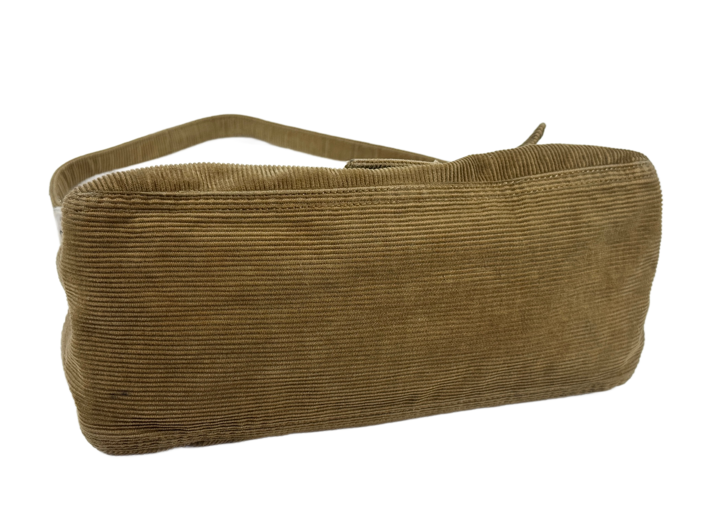 Fendi Vintage Beige Corduroy Mamma Baguette Shoulder Bag