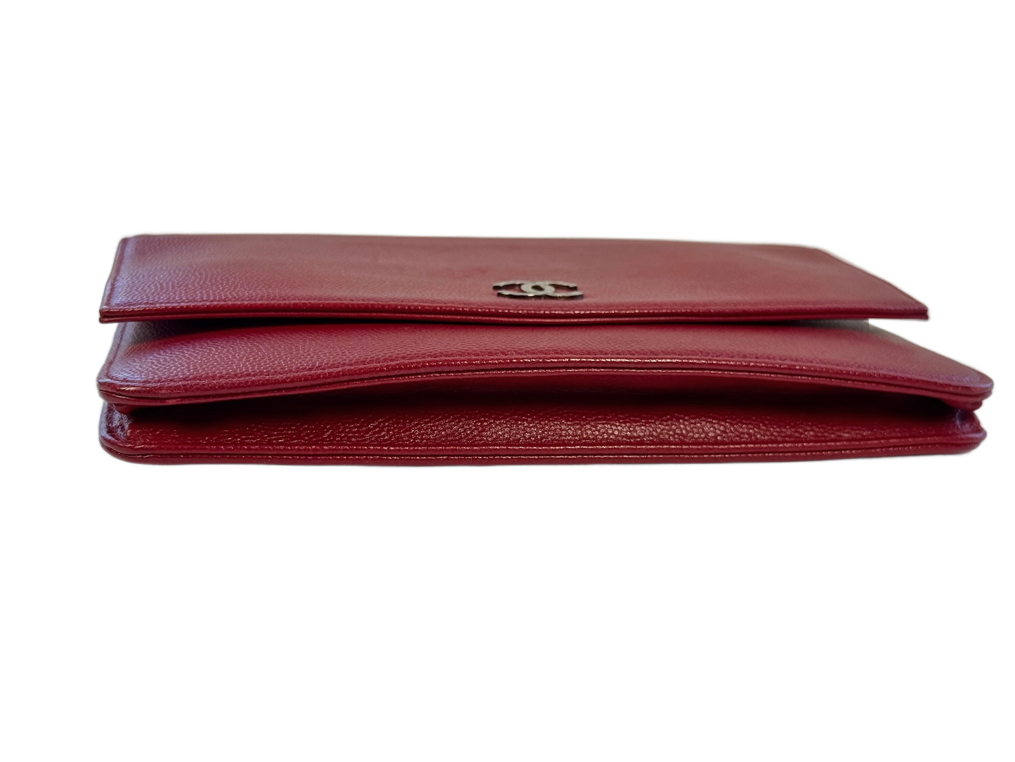 Chanel 2011 Red Caviar Leather Wallet On Chain Crossbody Bag