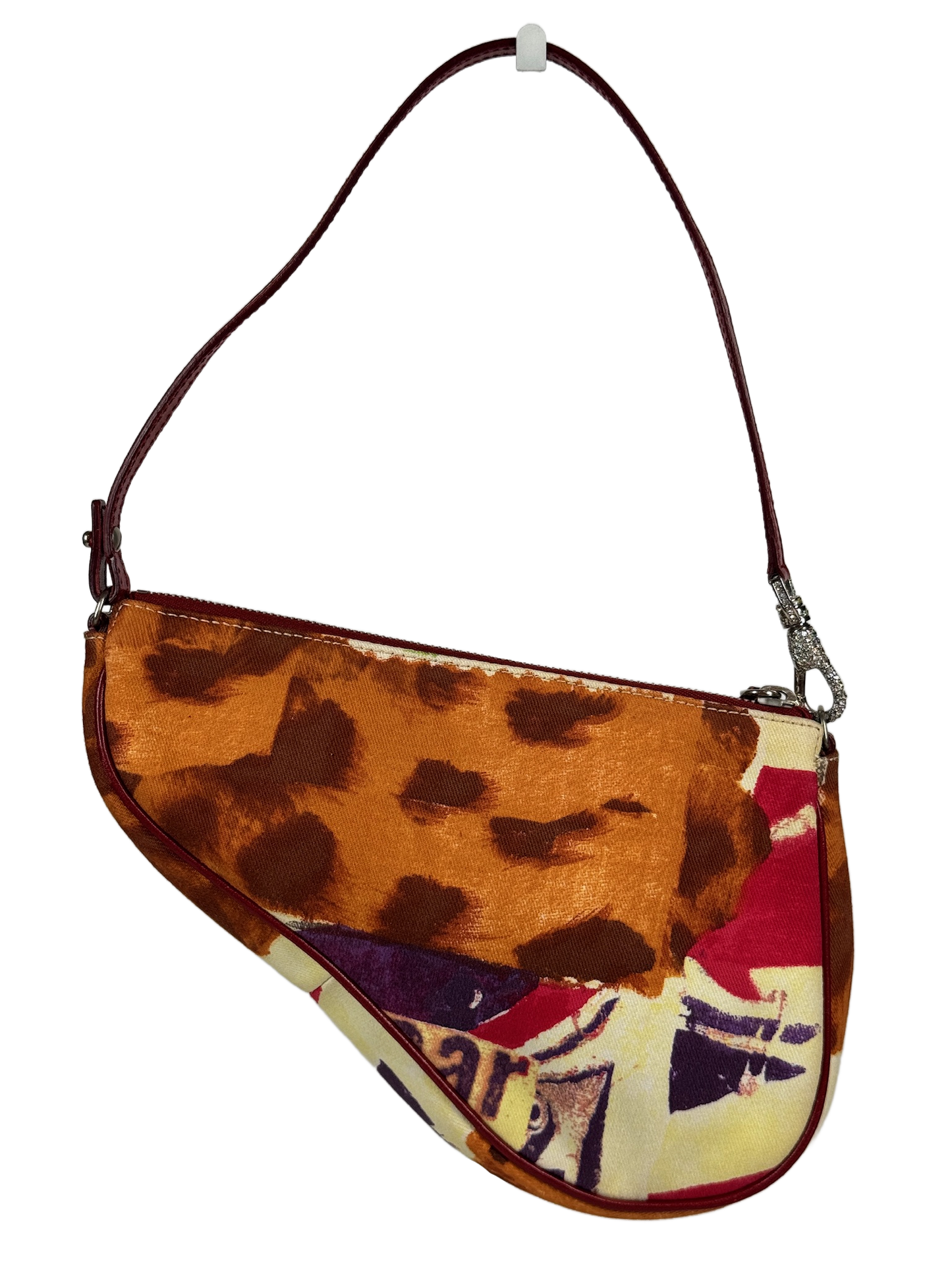 Dior Vintage 2003 Victim Print Canvas Mini Saddle Pochette Bag #1206