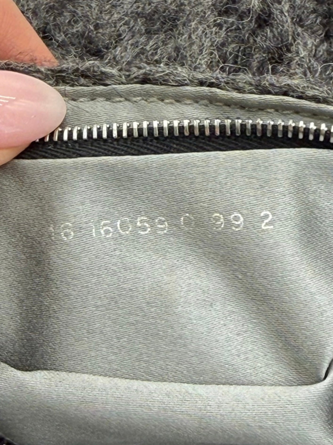 Fendi Vintage Dark Gray Crochet Knit Shoulder Baguette Bag