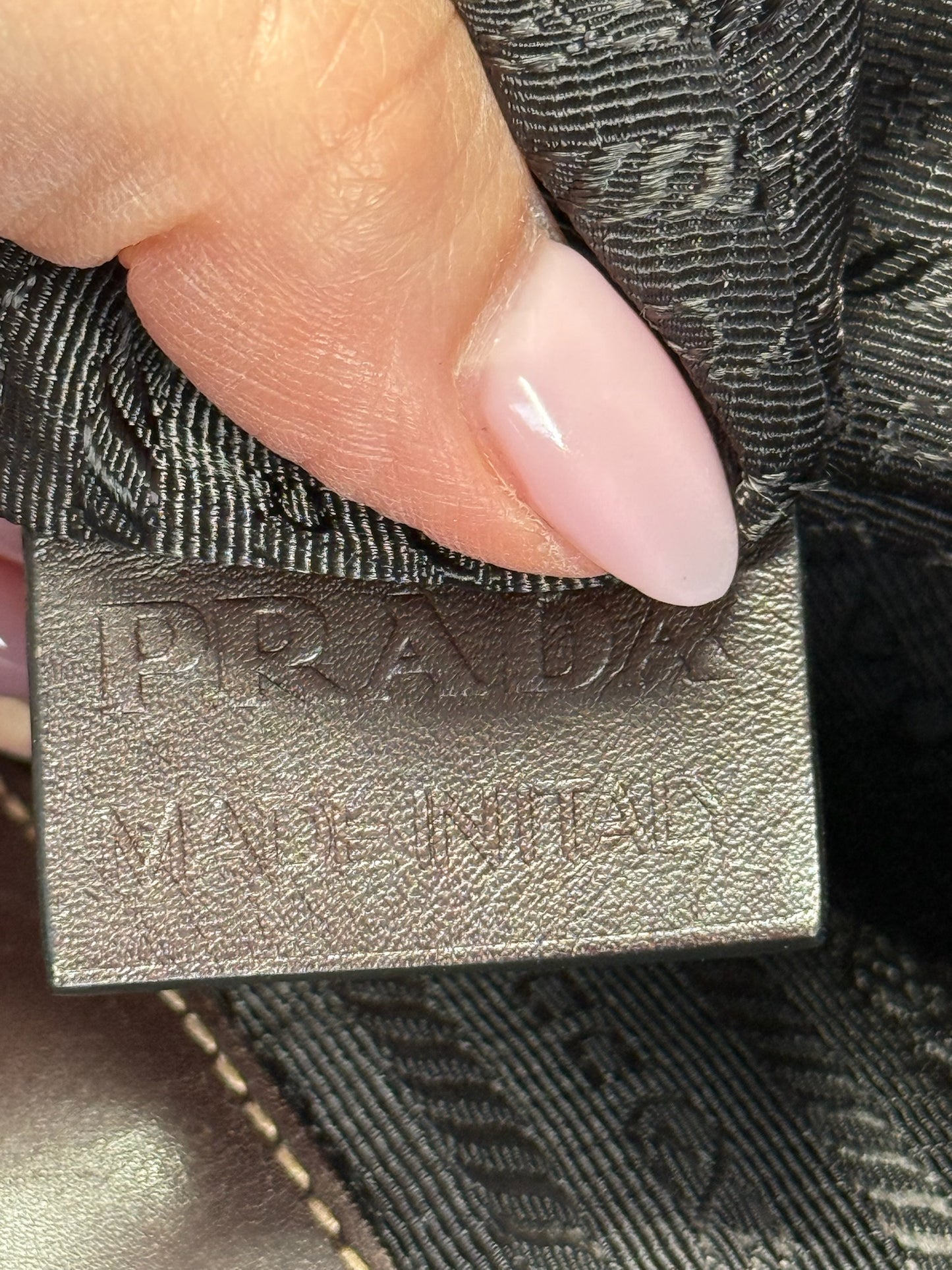 Prada Vintage Brown Jacquard Canapa Canvas Medium Shoulder Tote Bag