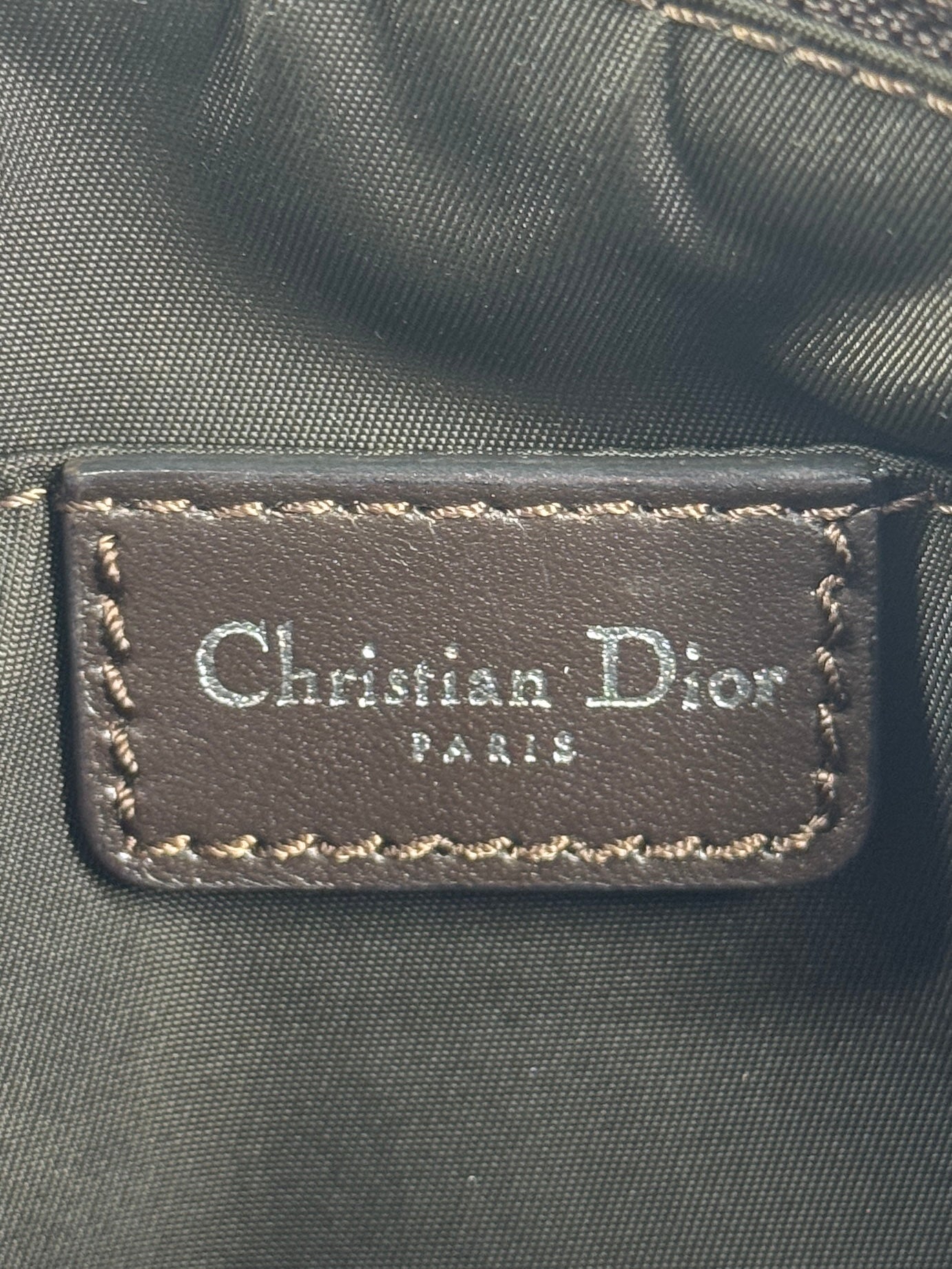 Dior Vintage 2002 Brown Trotter Diorissimo Monogram Canvas Mini Pochette Shoulder Bag