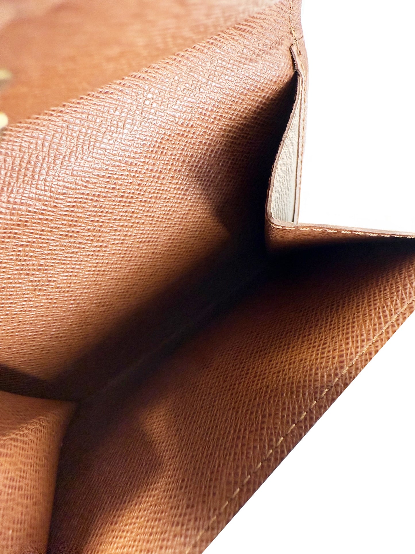 Louis Vuitton Vintage Brown Monogram Trifold Snap Wallet