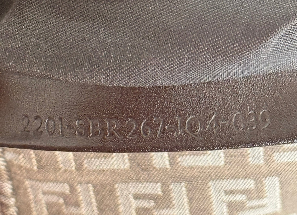 Fendi Vintage Light Brown Zucchino Zucca Monogram Rectangular Shoulder Pochette Bag