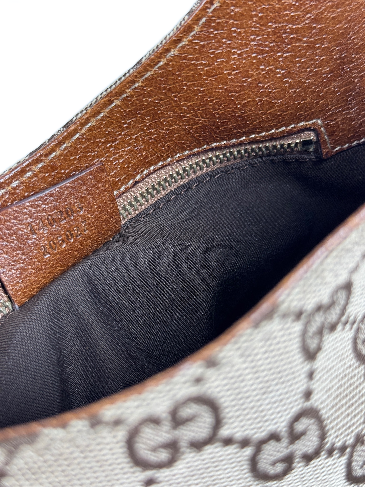 Gucci Vintage Brown GG Monogram Canvas Brown Leather Trim Bamboo Top Handle Bucket Bag