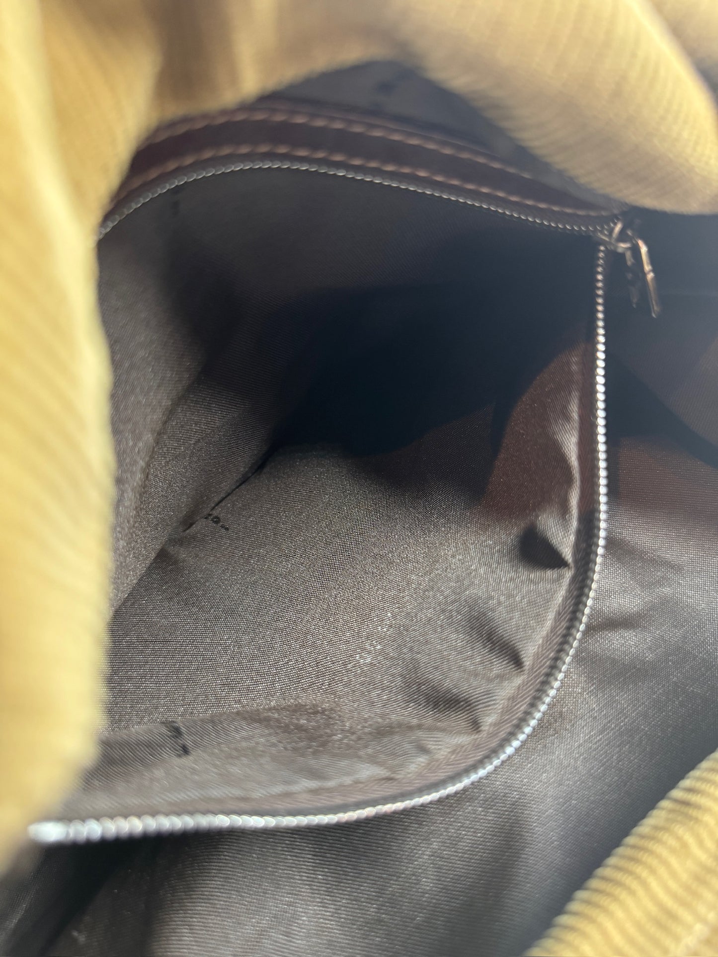 Fendi Vintage Beige Corduroy Mamma Baguette Shoulder Bag