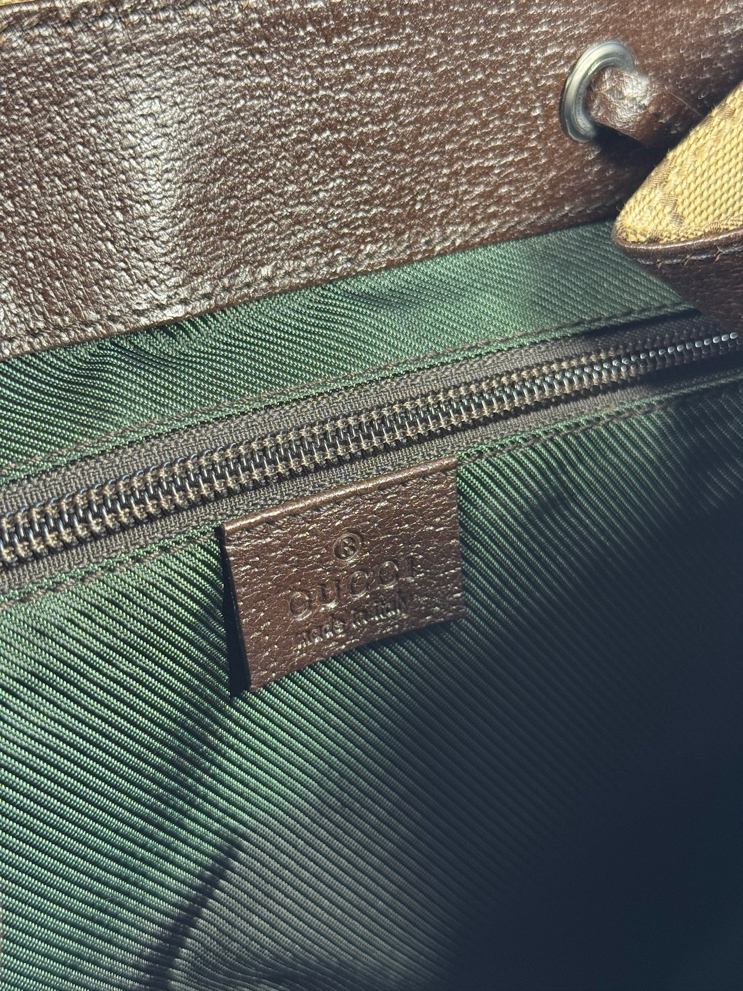 Gucci Vintage Brown GG Monogram Canvas Backpack