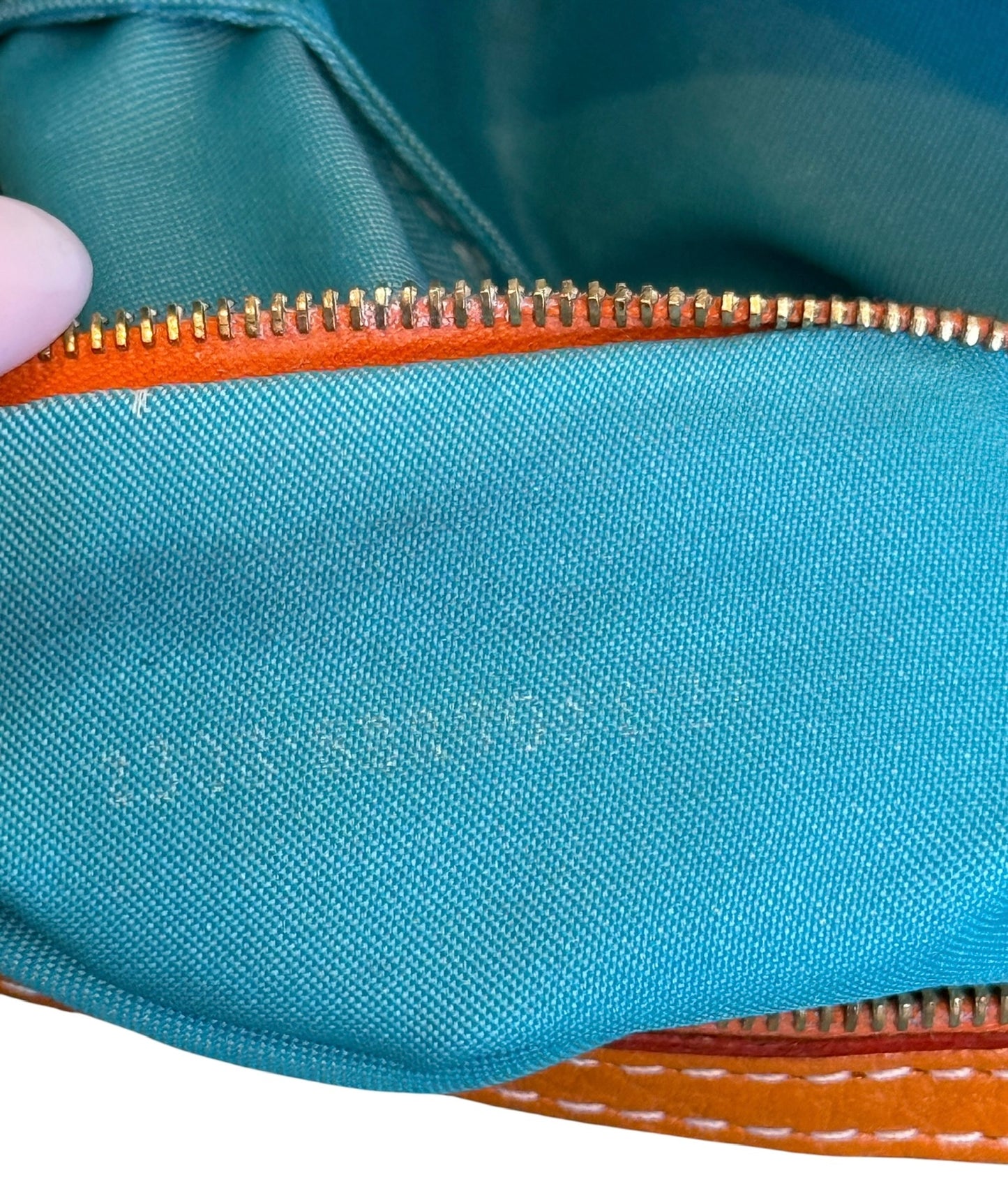 Fendi Vintage Turquoise & Orange Crystal Floral Selleria Leather Trim Shoulder Baguette Bag