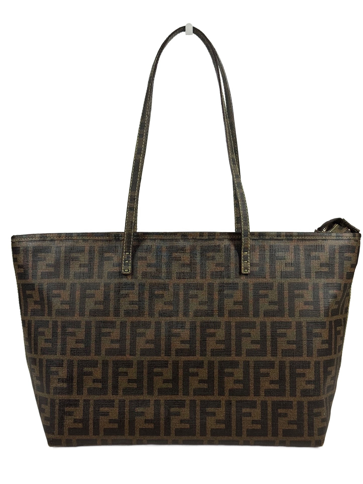 Fendi Vintage Brown Zucca Coated Monogram Canvas Shoulder Tote Bag