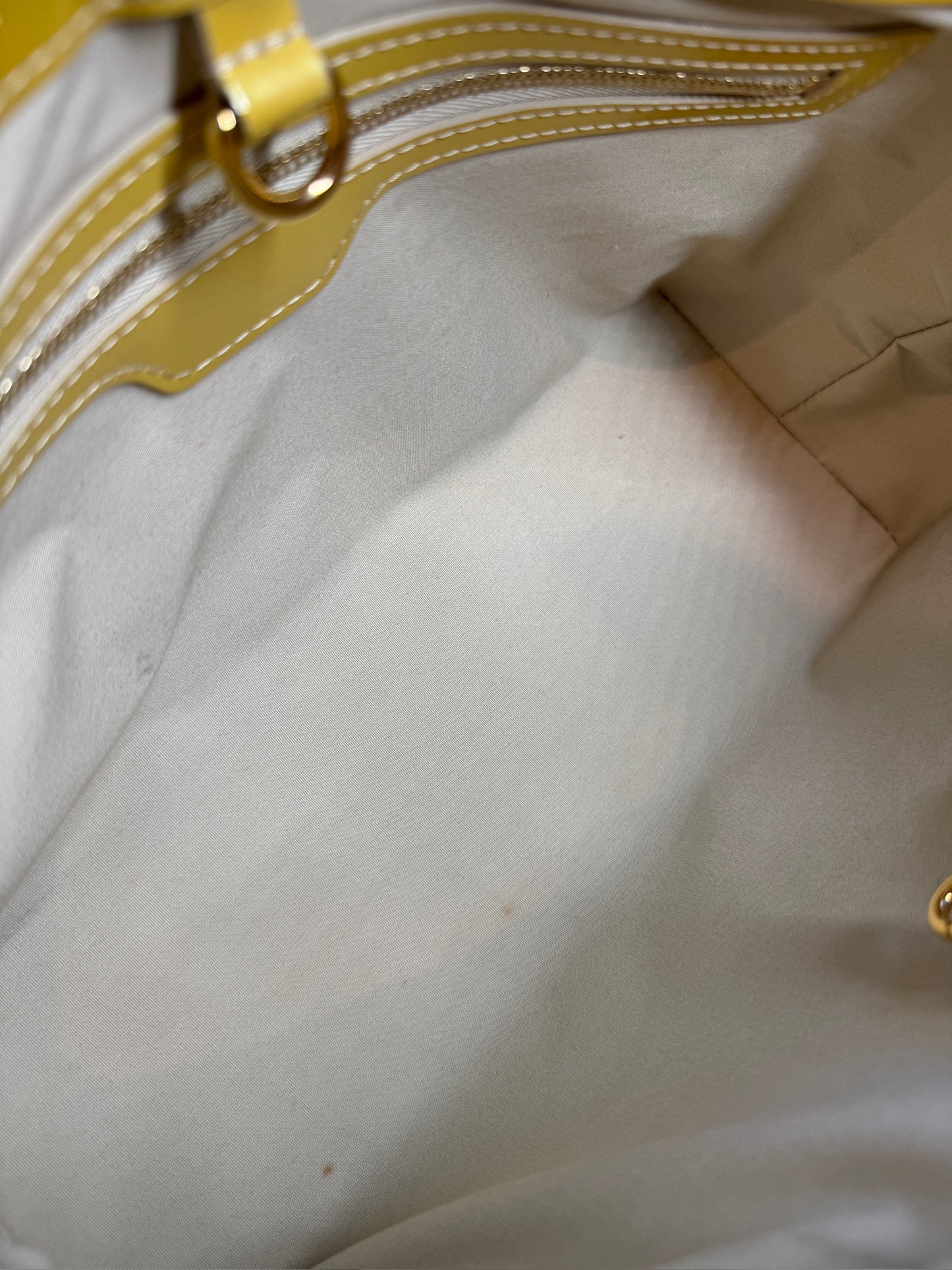 Louis Vuitton Vintage 2002 Yellow Vernis Monogram Wilshire PM Top Handle Bag