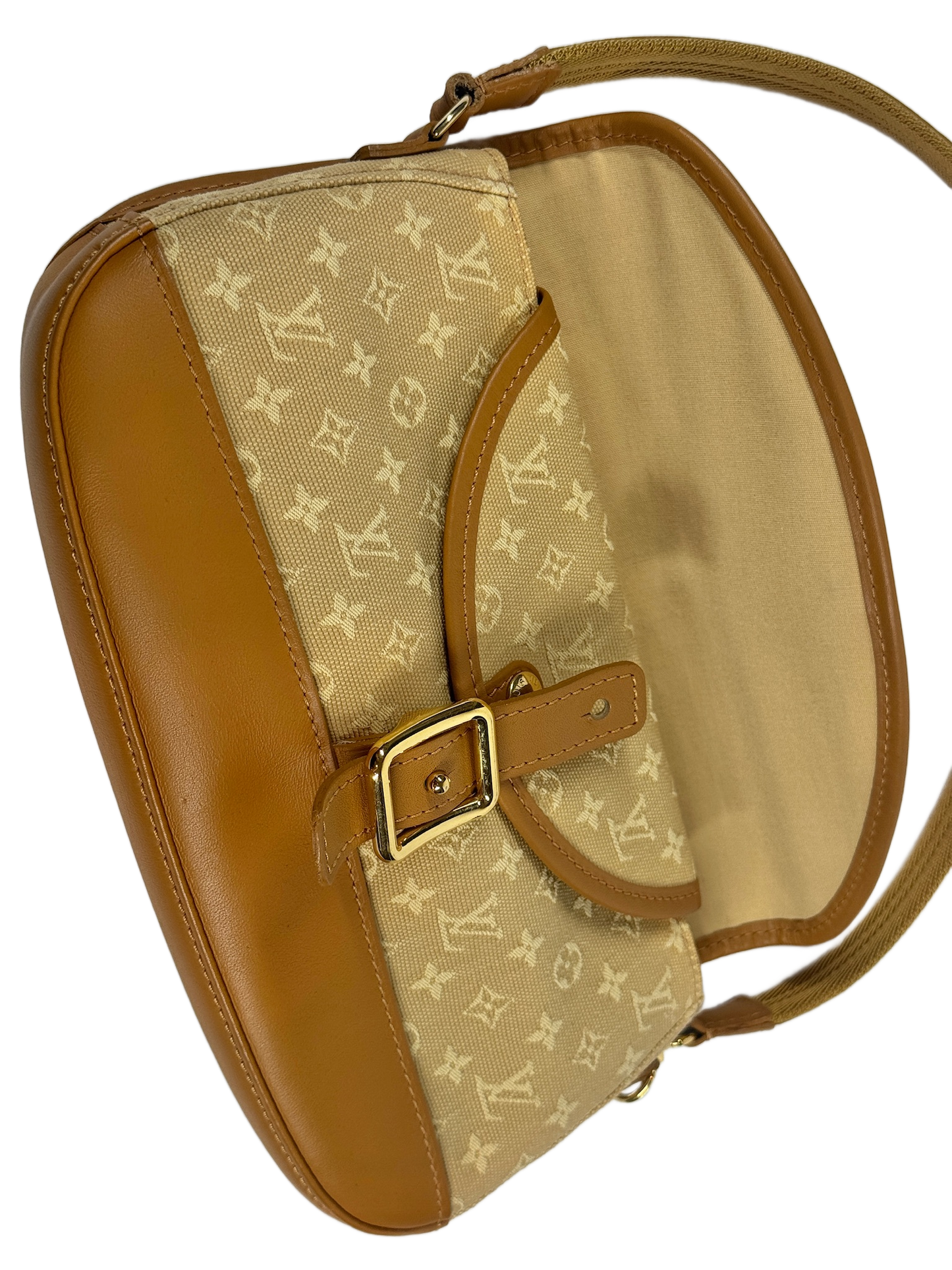 Louis Vuitton Vintage 2003 Beige Mini Lin Monogram Canvas Marjorie Shoulder Pochette Bag