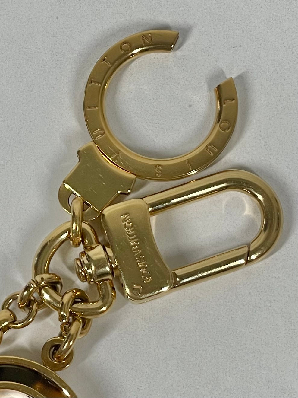Louis Vuitton Vintage Monogram Resin Tortoise & Gold Lock & Key Bag Charm & Key Holder