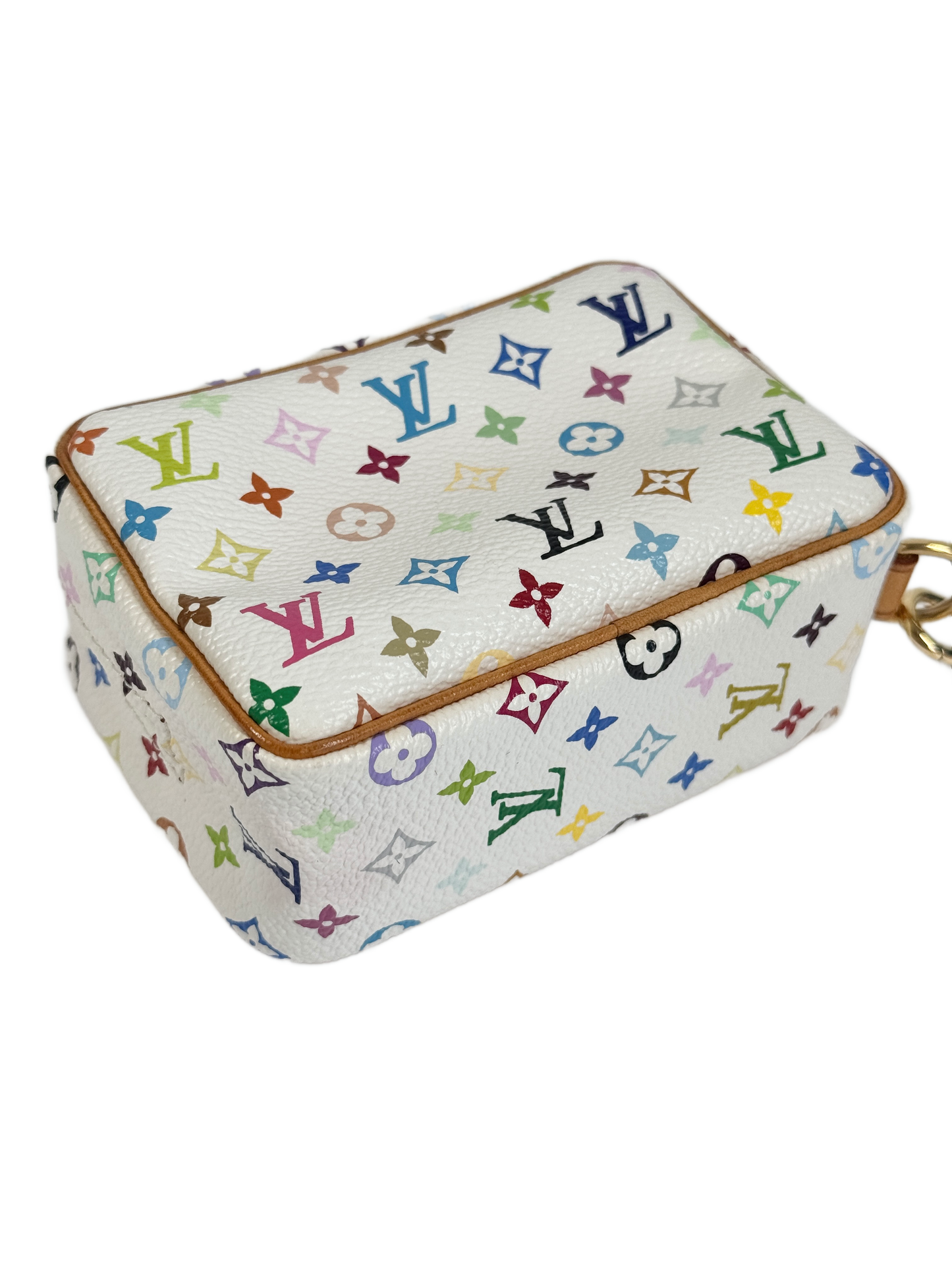 Louis Vuitton Vintage Monogram Multicolor Blanc / White Wapity Wristlet Pouch Bag