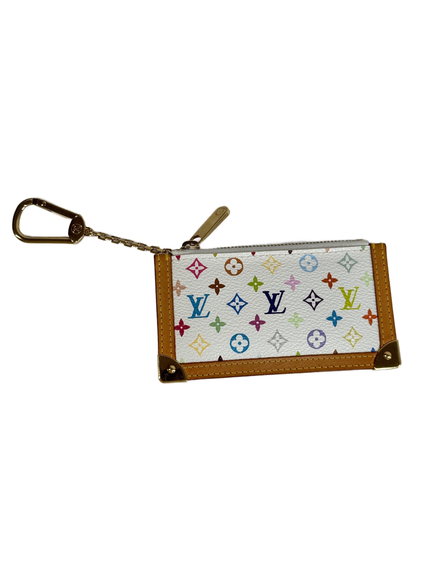 Louis Vuitton Vintage 2003 Multicolor Blanc / White Monogram Key Pouch