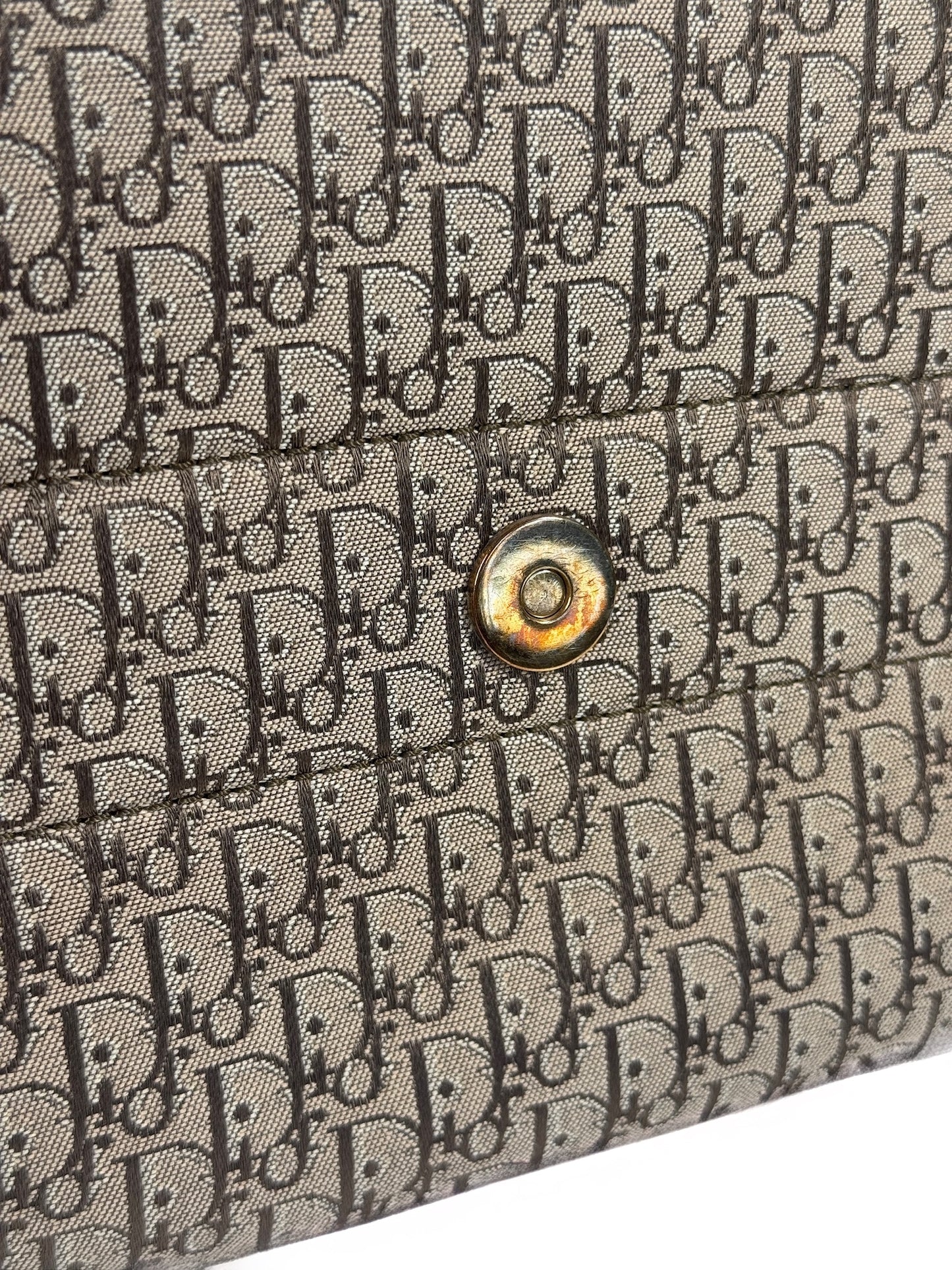 Dior Vintage 2002 Brown Trotter Diorissimo Monogram Canvas Columbus Street Chic Shoulder Bag