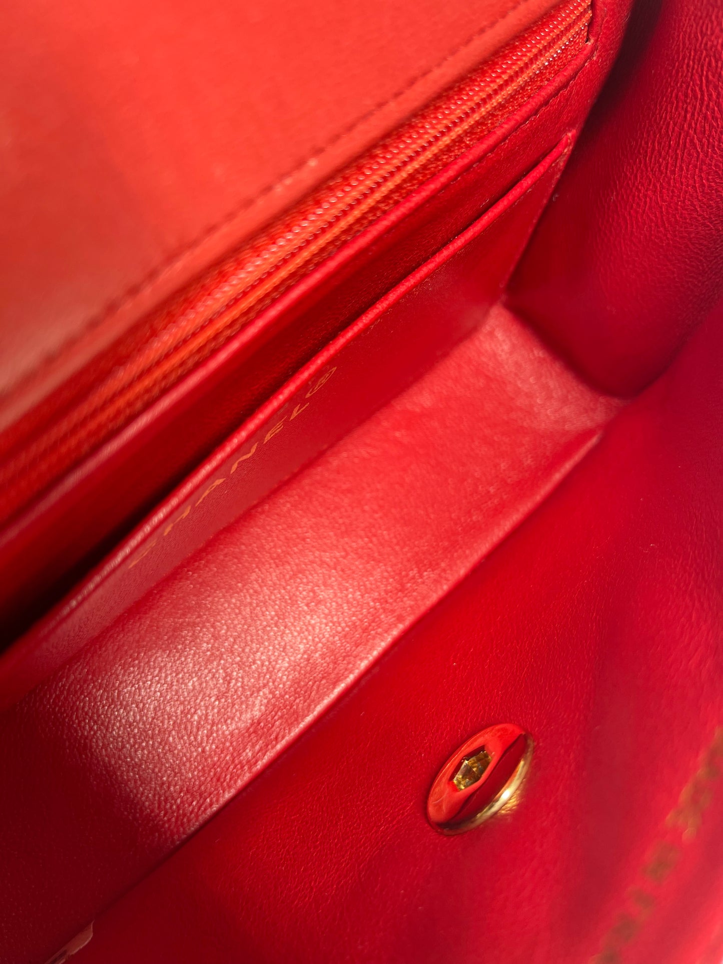 Chanel Vintage 2 Series Red Satin Classic Mini Flap Bag w Bijoux Chain w 24K GPHW