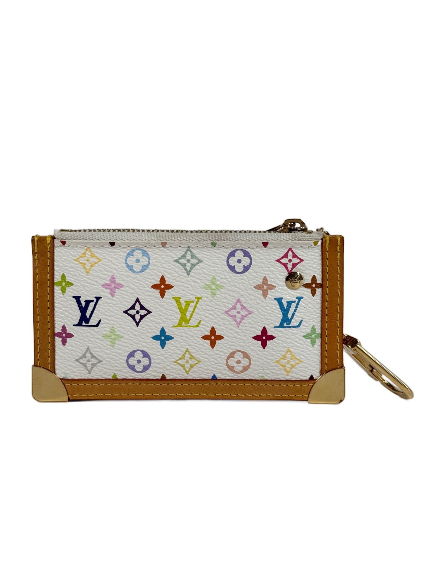 Louis Vuitton Vintage 2003 Multicolor Blanc / White Monogram Key Pouch