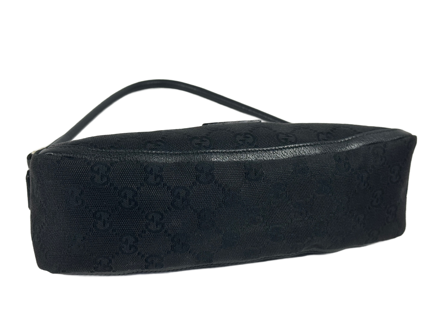 Gucci Vintage Black GG Monogram Canvas Abbey Pochette Shoulder Bag