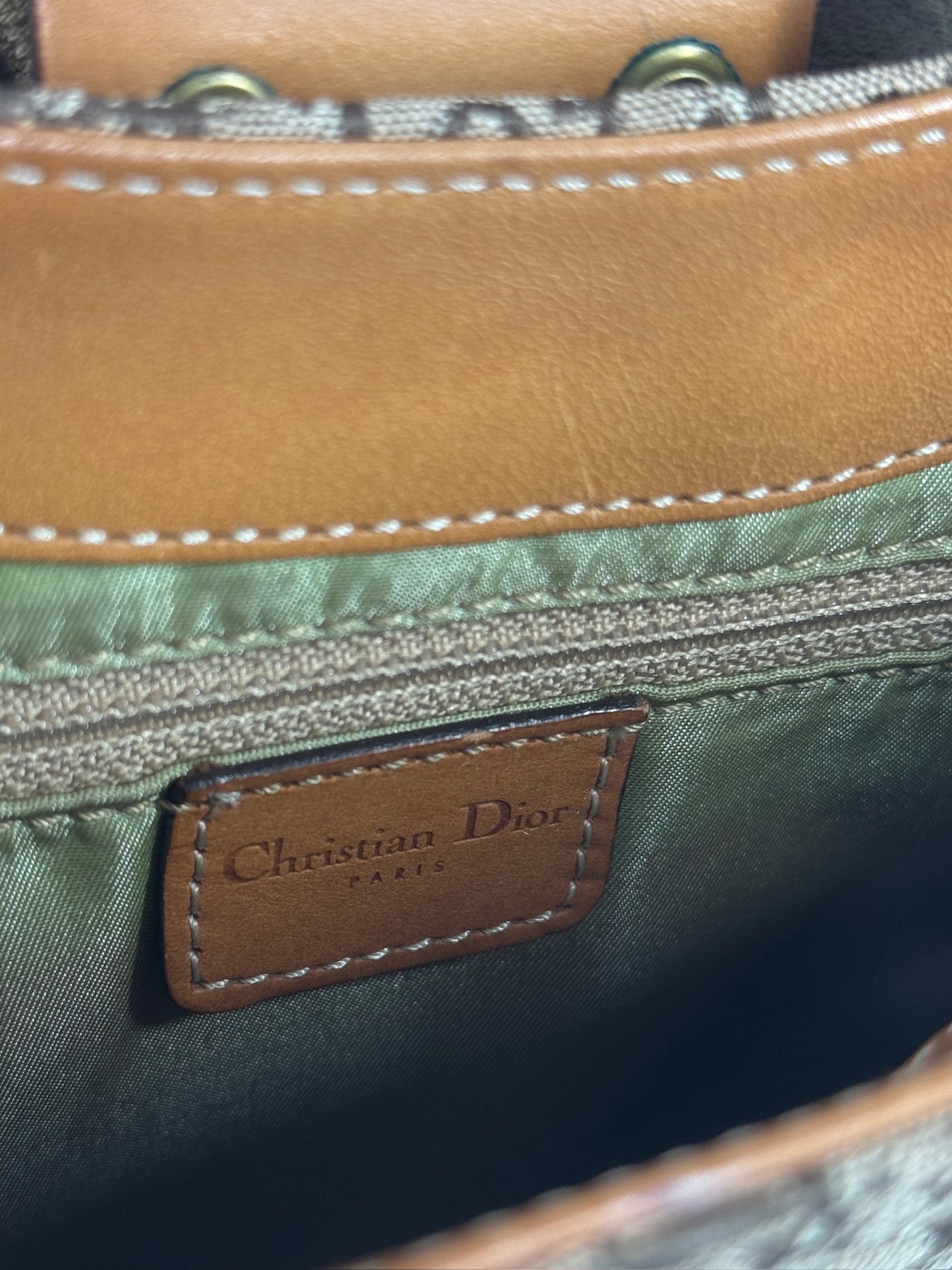 Dior Vintage 2002 Brown Trotter Diorissimo Monogram Canvas Columbus Street Chic Shoulder Bag