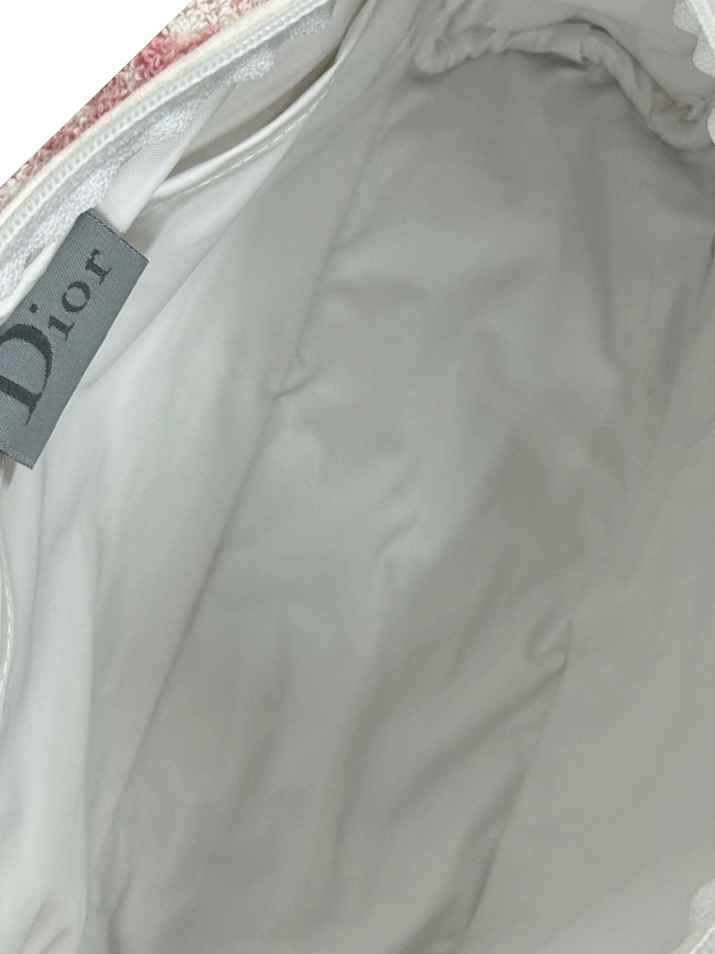 Dior Vintage Pink Monogram Diorissimo Terrycloth Cosmetic Mini Top Handle Bag