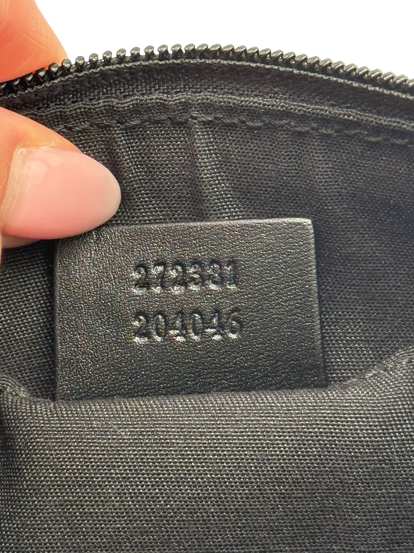 Gucci Vintage Black Satin GG Monogram Mini Shoulder Pochette Bag