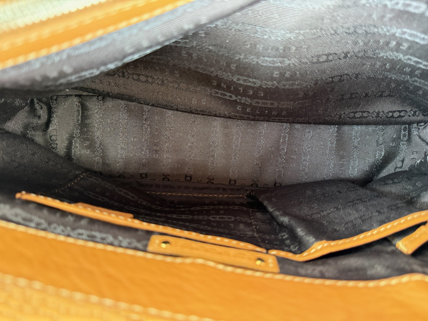 Celine Vintage Caramel Beige Leather Top Handle Bag