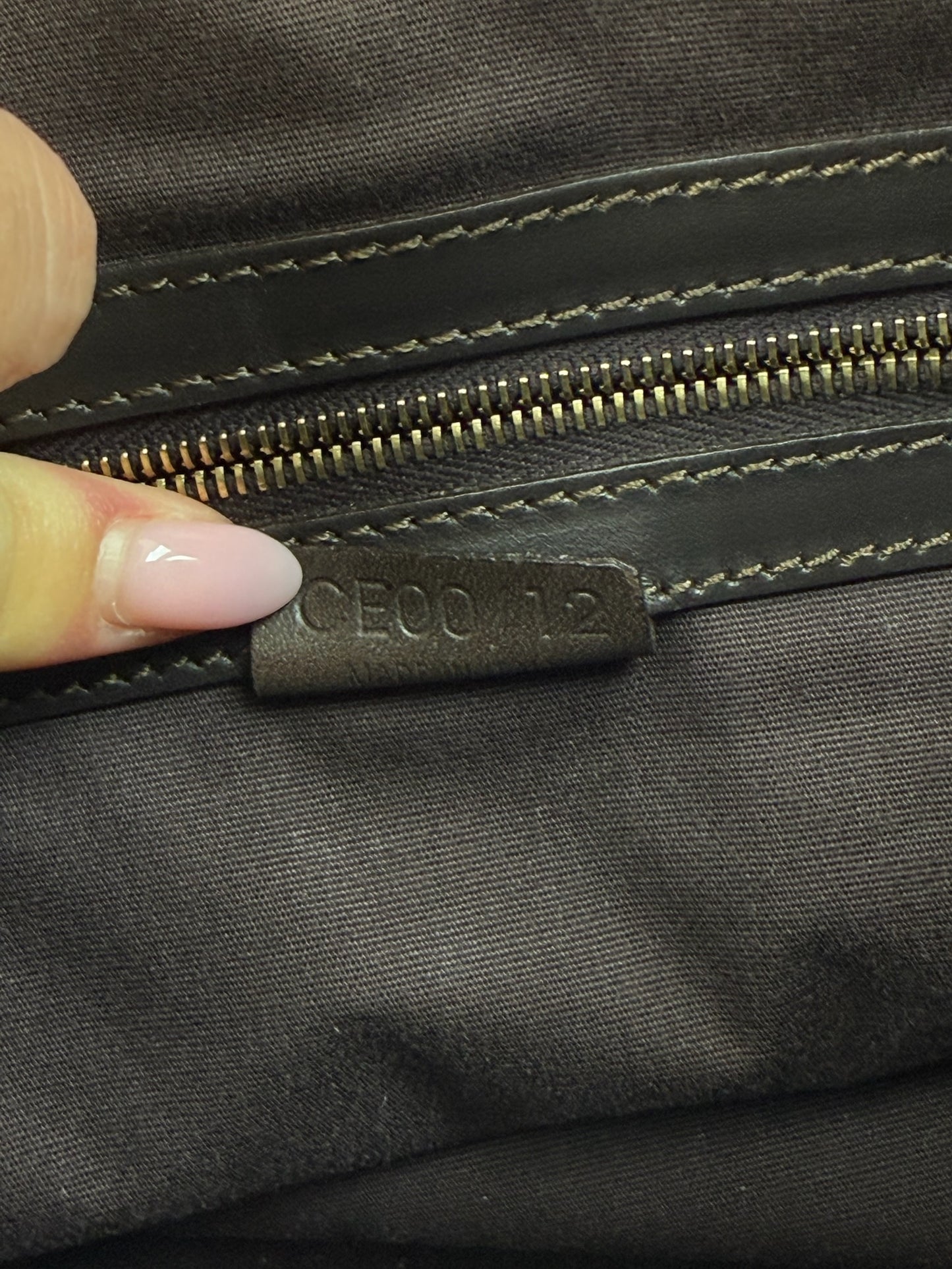 Celine Vintage Beige Macadam Monogram Pony Hair Medium Pochette