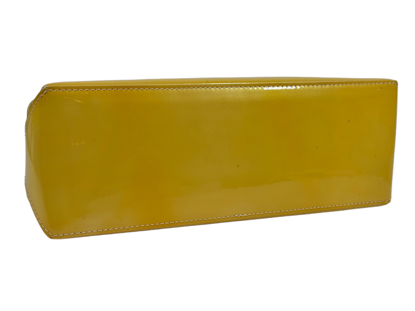 Louis Vuitton Vintage 2002 Yellow Vernis Monogram Wilshire PM Top Handle Bag