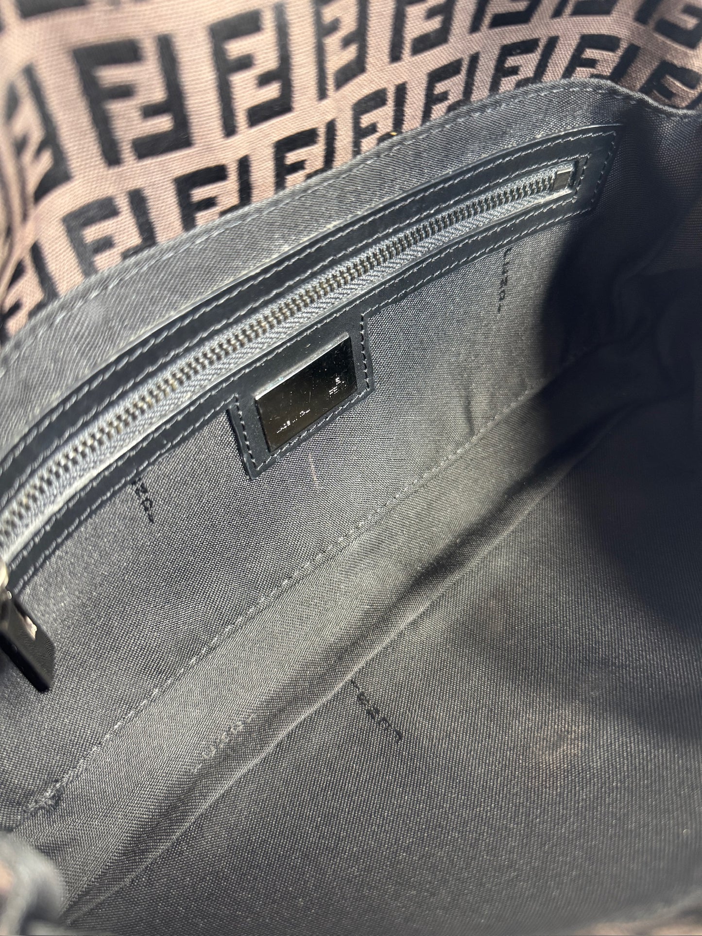Fendi Vintage Chocolate Brown Zucca Zucchino Monogram Baguette Bag