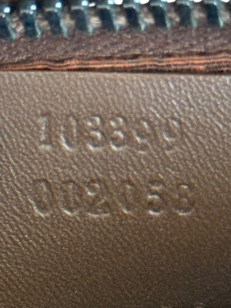 Gucci Vintage Brown GG Monogram Small Pochette Shoulder Bag with Dark Brown Leather Trim