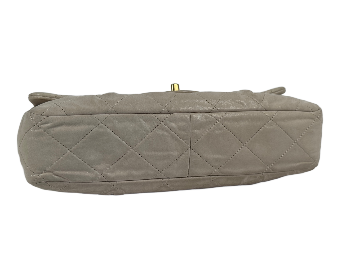 Chanel Iridescent Ivory Quilted Calfskin Large Chic Flap Shoulder Bag