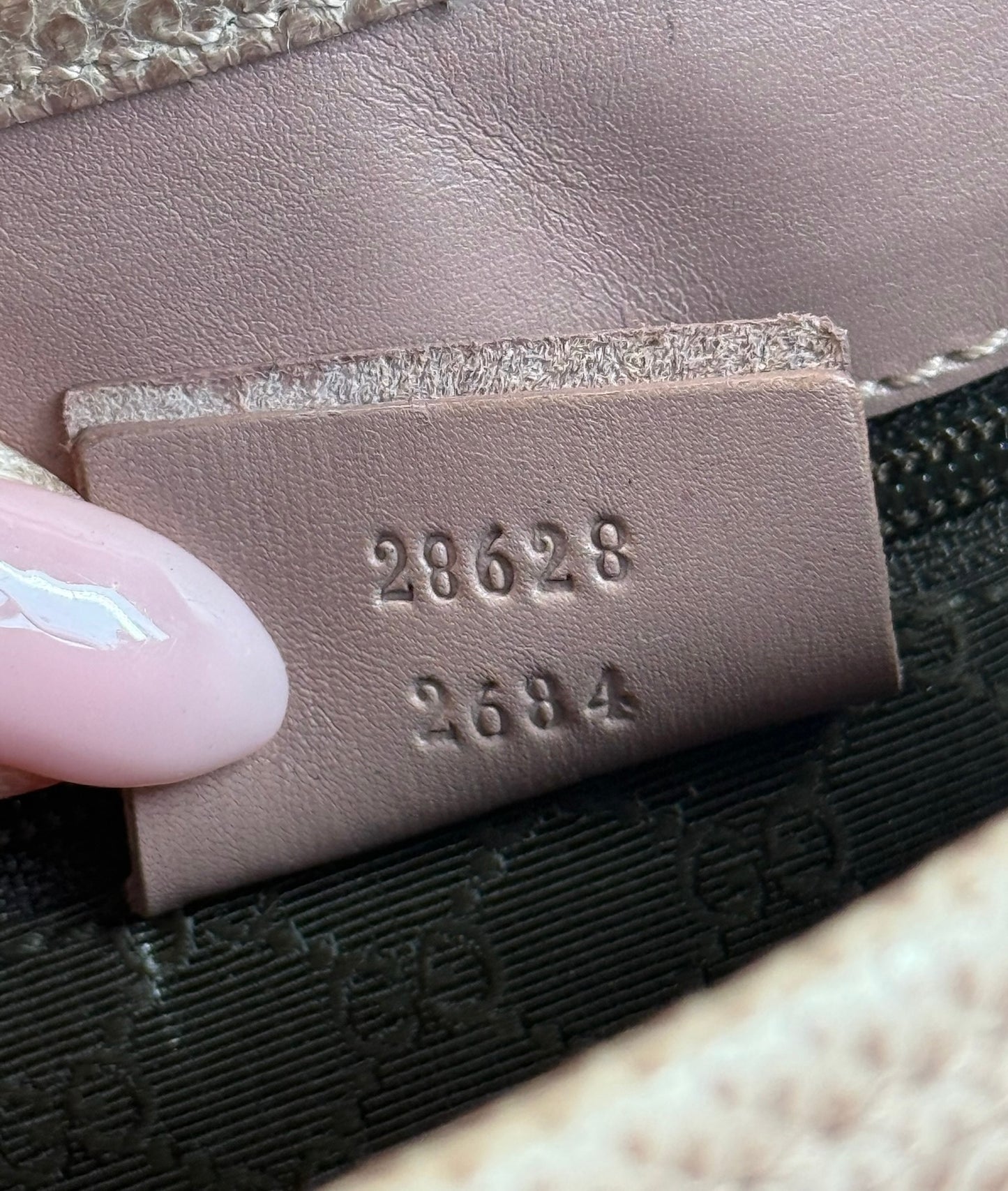 Gucci Vintage Pink Lizard Leather Jackie Shoulder Bag