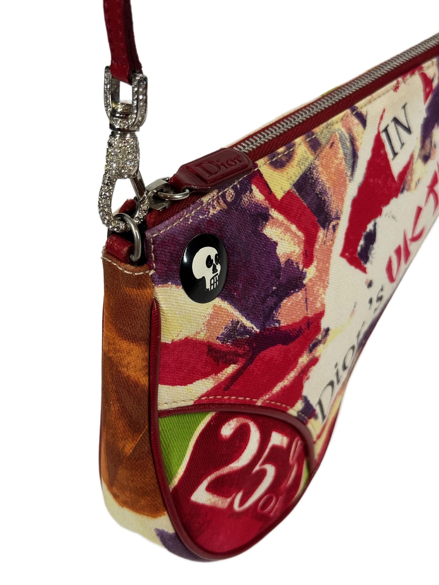Dior Vintage 2003 Victim Print Canvas Mini Saddle Pochette Bag #1206