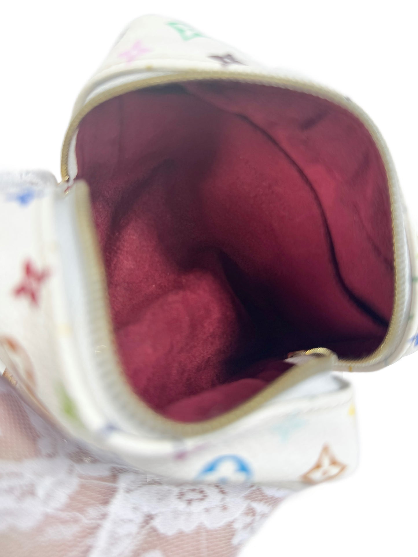 Louis Vuitton Vintage Monogram Multicolor Blanc / White Wapity Wristlet Pouch Bag