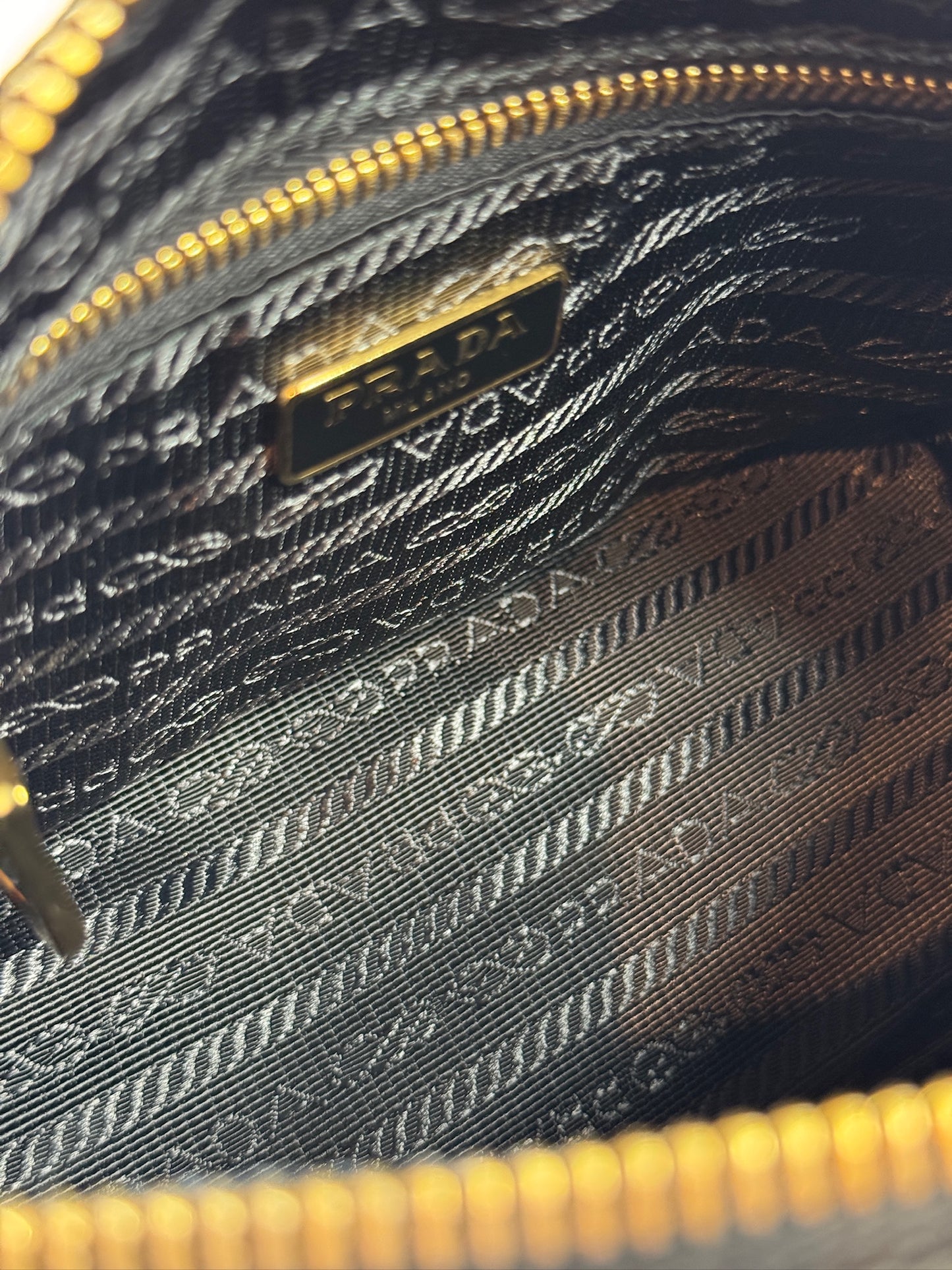 Prada Vintage Black Nylon Half Moon Small Wristlet