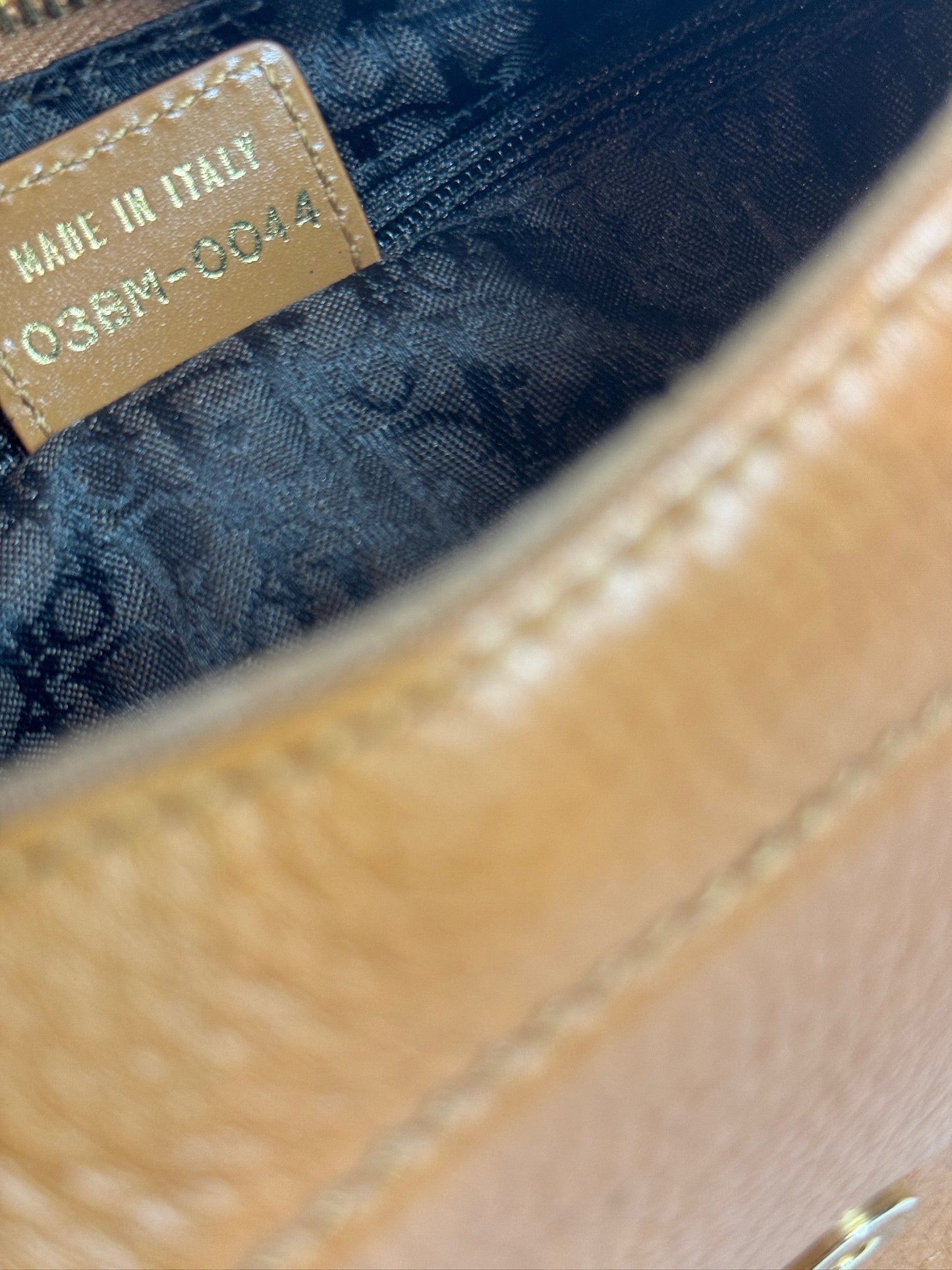Dior Vintage 2004 Camel Brown Leather Street Chic Mini Hobo Shoulder Pochette Bag