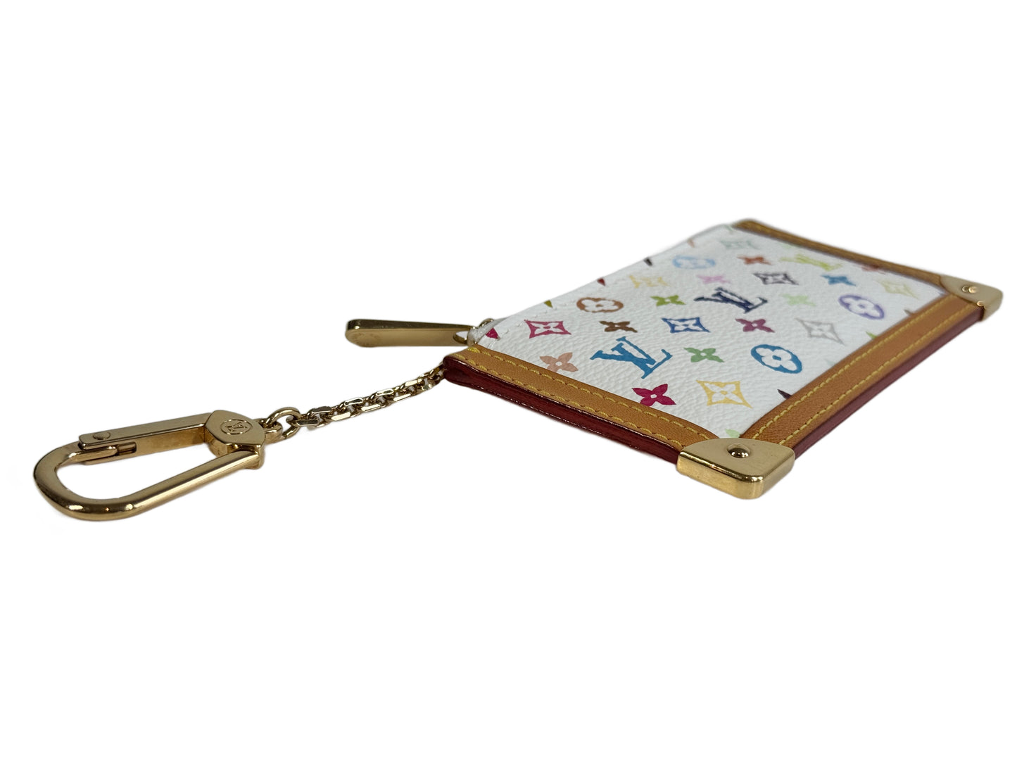 Louis Vuitton Vintage 2003 Multicolor Blanc / White Monogram Key Pouch