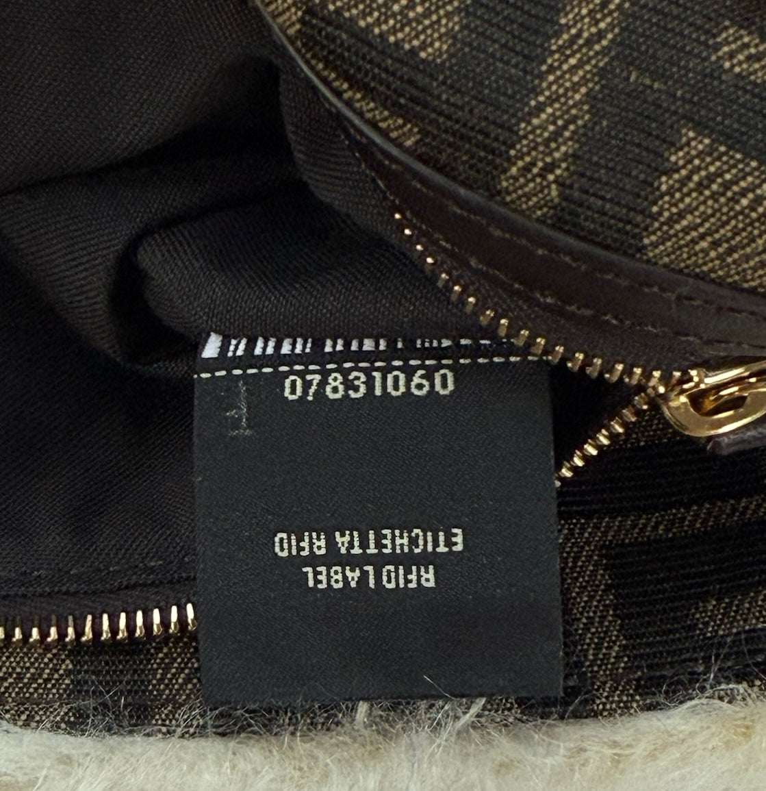 Fendi Ivory Fur Effect Mohair Wool Medium Shoulder Baguette Bag