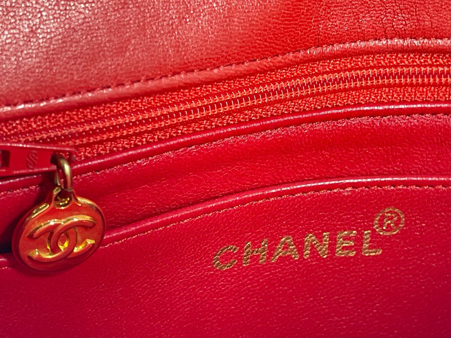 Chanel Vintage 2 Series Red Satin Classic Mini Flap Bag w Bijoux Chain w 24K GPHW