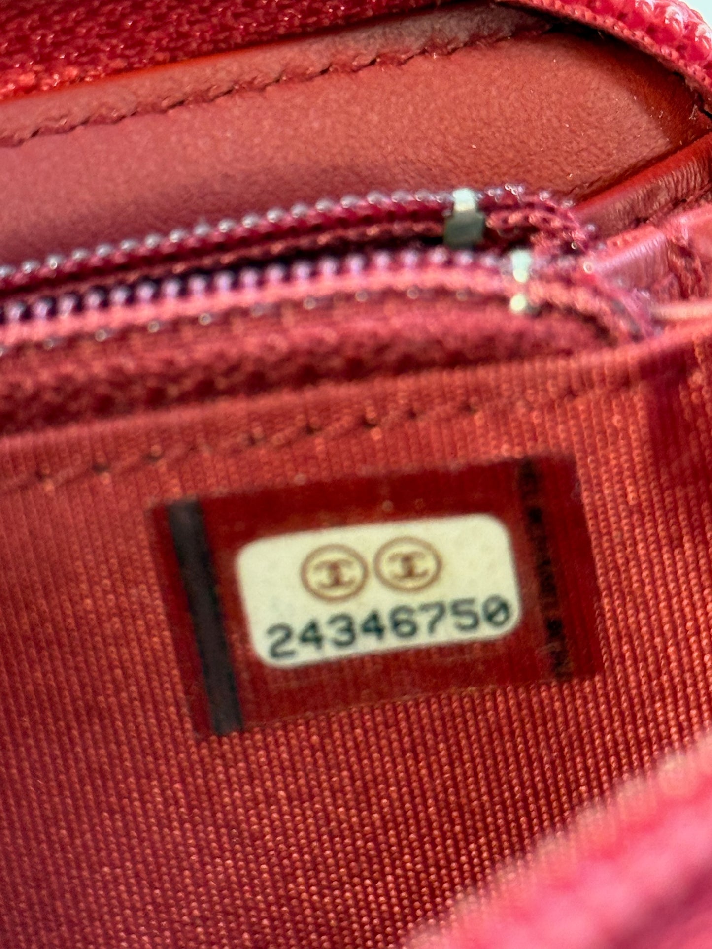 Chanel Red Caviar Le Boy Zip Wallet