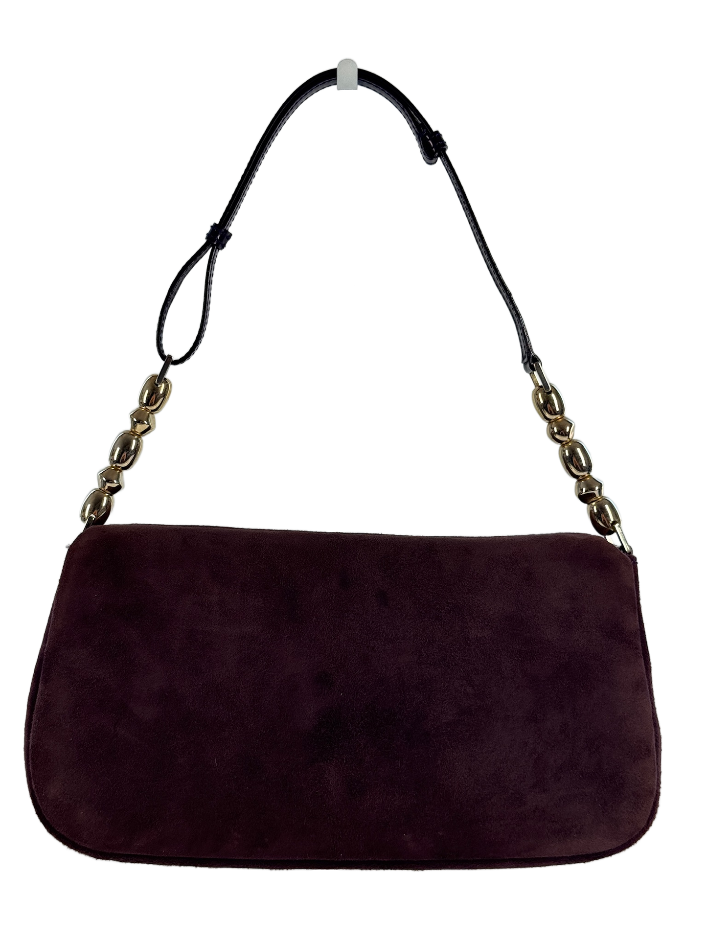 Dior Vintage 2000 Dark Purple Eggplant Suede Malice Shoulder Pochette Bag